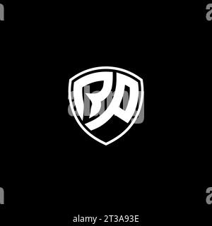 RP logo monogram emblem style with shield shape design template ideas Stock Vector