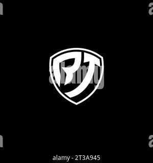 RT logo monogram emblem style with shield shape design template ideas Stock Vector