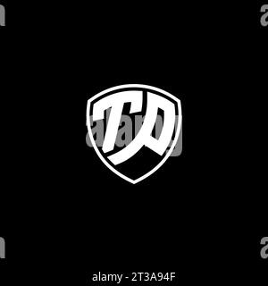 TP logo monogram emblem style with shield shape design template ideas Stock Vector