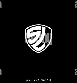 SL logo monogram emblem style with shield shape design template ideas Stock Vector
