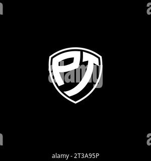 PT logo monogram emblem style with shield shape design template ideas Stock Vector