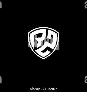 RZ logo monogram emblem style with shield shape design template ideas Stock Vector