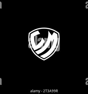 UM logo monogram emblem style with shield shape design template ideas Stock Vector