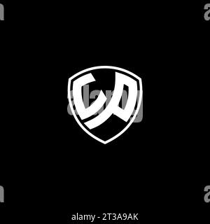 UP logo monogram emblem style with shield shape design template ideas Stock Vector