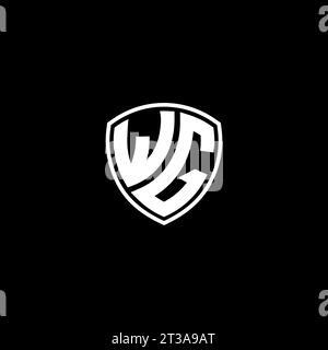 WG logo monogram emblem style with shield shape design template ideas Stock Vector
