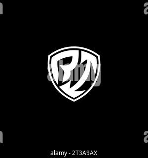 RI logo monogram emblem style with shield shape design template ideas Stock Vector