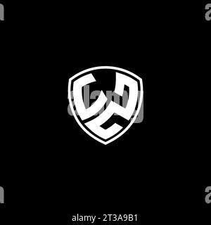 UZ logo monogram emblem style with shield shape design template ideas Stock Vector