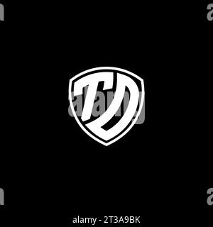 TD logo monogram emblem style with shield shape design template ideas Stock Vector