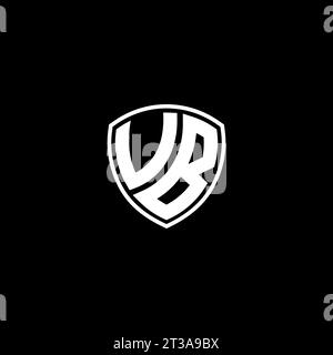 VB logo monogram emblem style with shield shape design template ideas Stock Vector
