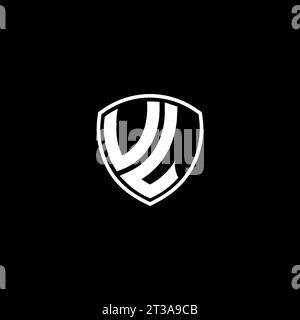 VL logo monogram emblem style with shield shape design template ideas Stock Vector