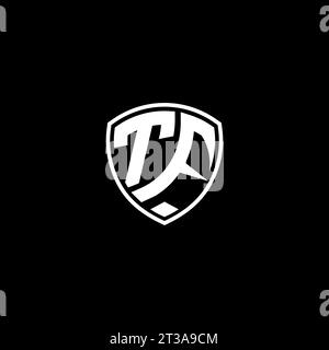 TF logo monogram emblem style with shield shape design template ideas Stock Vector