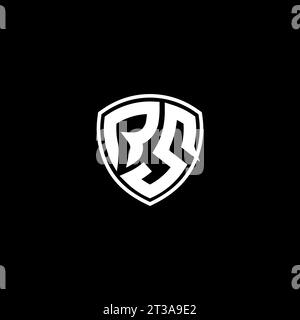 RS logo monogram emblem style with shield shape design template ideas Stock Vector