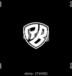 RB logo monogram emblem style with shield shape design template ideas Stock Vector