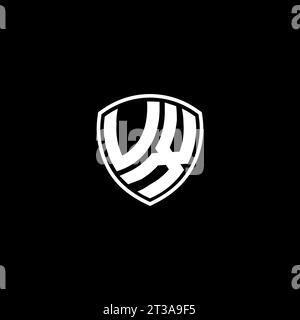 VX logo monogram emblem style with shield shape design template ideas Stock Vector