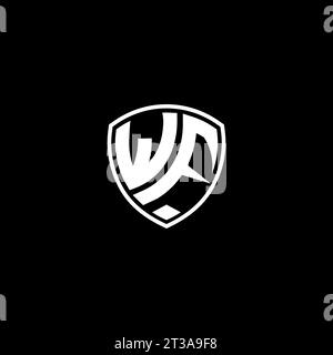WF logo monogram emblem style with shield shape design template ideas Stock Vector