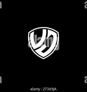 VJ logo monogram emblem style with shield shape design template ideas Stock Vector