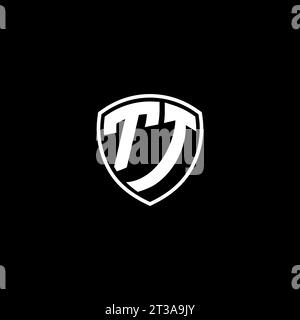 TT logo monogram emblem style with shield shape design template ideas Stock Vector