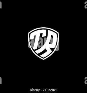 TR logo monogram emblem style with shield shape design template ideas Stock Vector