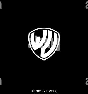 WV logo monogram emblem style with shield shape design template ideas Stock Vector