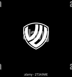 VU logo monogram emblem style with shield shape design template ideas Stock Vector