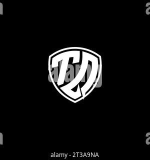 TQ logo monogram emblem style with shield shape design template ideas Stock Vector