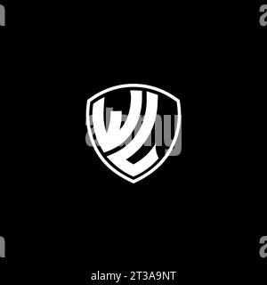 WL logo monogram emblem style with shield shape design template ideas Stock Vector