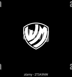 WM logo monogram emblem style with shield shape design template ideas Stock Vector