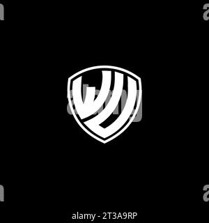 WU logo monogram emblem style with shield shape design template ideas Stock Vector