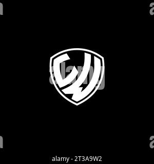 UW logo monogram emblem style with shield shape design template ideas Stock Vector