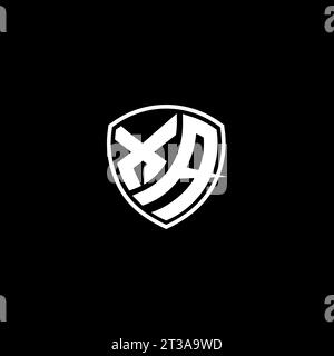 XA logo monogram emblem style with shield shape design template ideas Stock Vector