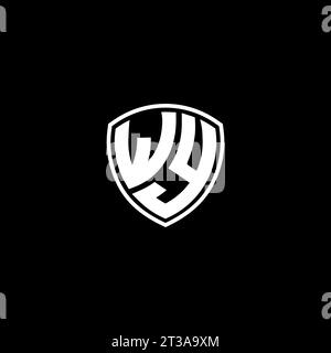 WY logo monogram emblem style with shield shape design template ideas Stock Vector