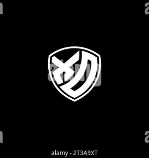 XO logo monogram emblem style with shield shape design template ideas Stock Vector