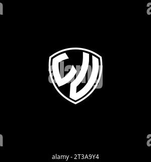 UV logo monogram emblem style with shield shape design template ideas Stock Vector