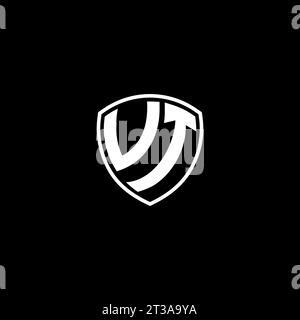 VT logo monogram emblem style with shield shape design template ideas Stock Vector