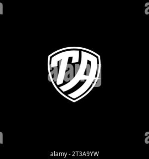 TA logo monogram emblem style with shield shape design template ideas Stock Vector