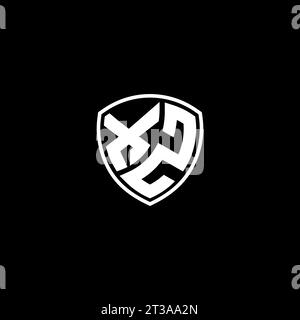 XZ logo monogram emblem style with shield shape design template ideas Stock Vector