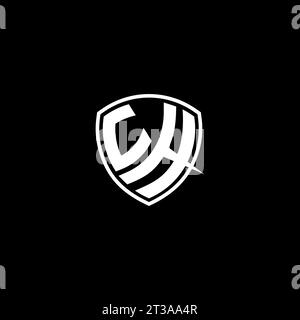 UH logo monogram emblem style with shield shape design template ideas Stock Vector