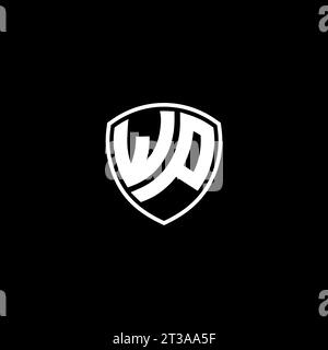 WP logo monogram emblem style with shield shape design template ideas Stock Vector