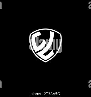 UL logo monogram emblem style with shield shape design template ideas Stock Vector