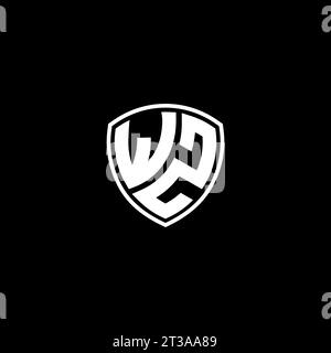 WZ logo monogram emblem style with shield shape design template ideas Stock Vector