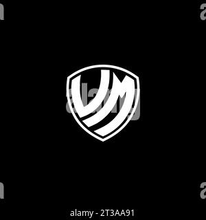VM logo monogram emblem style with shield shape design template ideas Stock Vector