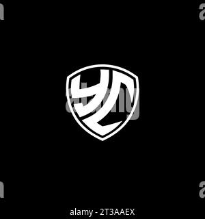 YC logo monogram emblem style with shield shape design template ideas Stock Vector