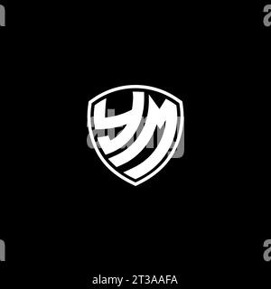 YM logo monogram emblem style with shield shape design template ideas Stock Vector