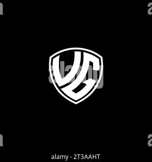VG logo monogram emblem style with shield shape design template ideas Stock Vector