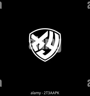 XY logo monogram emblem style with shield shape design template ideas Stock Vector