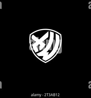 XW logo monogram emblem style with shield shape design template ideas Stock Vector