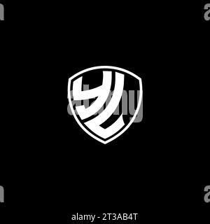 YL logo monogram emblem style with shield shape design template ideas Stock Vector