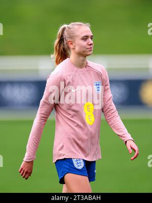 England's Esme Morgan during a training session at St. George's Park, Burton-On-Trent. Picture date: Tuesday October 24, 2023. Stock Photo