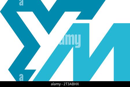 Letter YM negative space logo, YM Monogram, Initial YM Logo, YM Logo, Icon, Vector Stock Vector