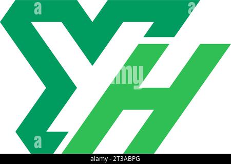 Letter YH negative space logo, YH Monogram, Initial YH Logo, YH Logo, Icon, Vector Stock Vector